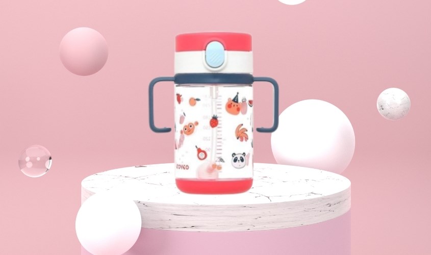 Bình tập uống nhựa PP, tritan ROVCO RK-B1061 240 ml - Màu ngẫu nhiên (từ 6 tháng)