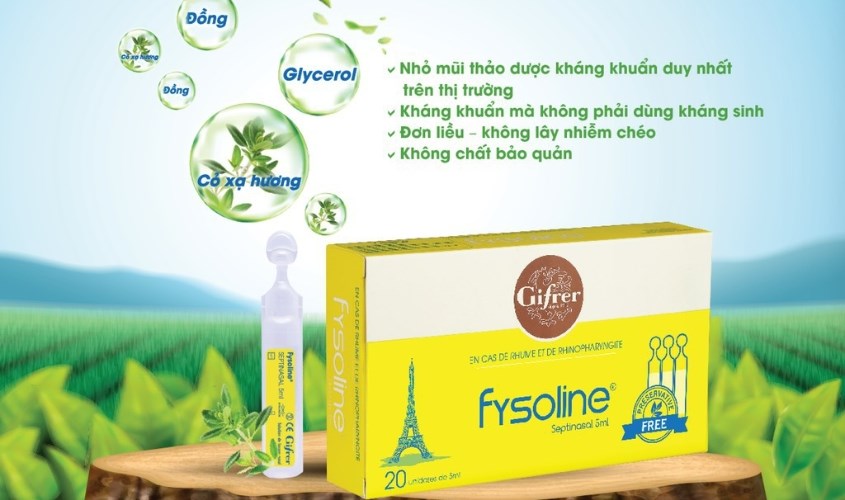 Nước muối kháng viêm vệ sinh mũi Fysoline 5 ml (Hộp 20 ống)