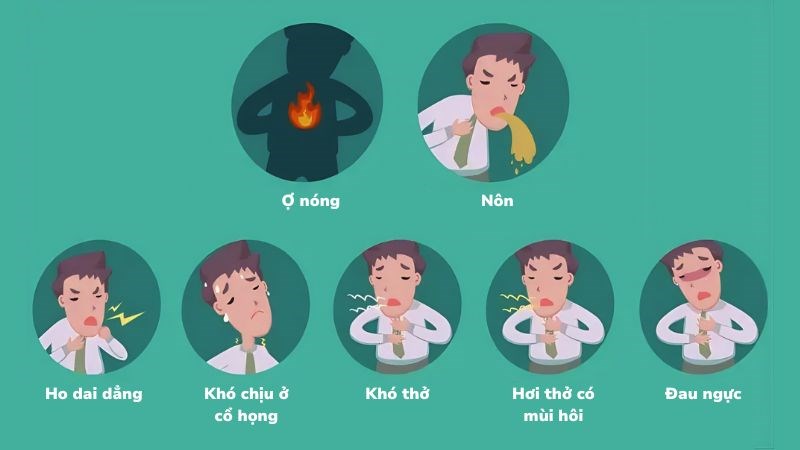 Một số triệu chứng điển hình ở bệnh trào ngược dạ dày thực quản