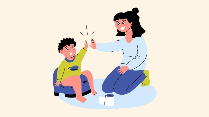 Hãy động viên và khen ngợi trẻ khi trẻ đi cầu bị bón