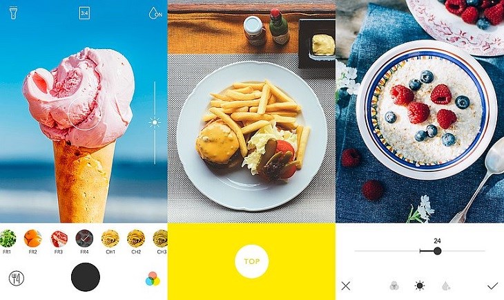 Foodie là ứng dụng chỉnh sửa hình ảnh các món ăn trở nên bắt mắt hơn