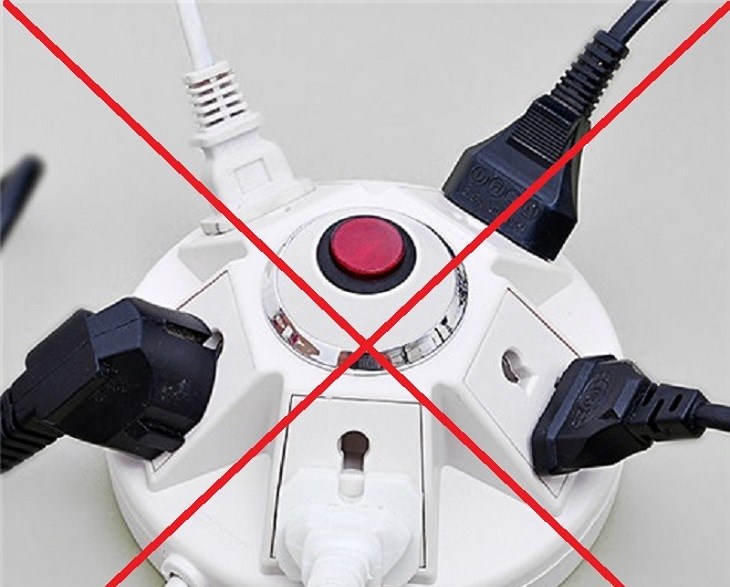 Không cắm chung với các thiết bị công suất cao