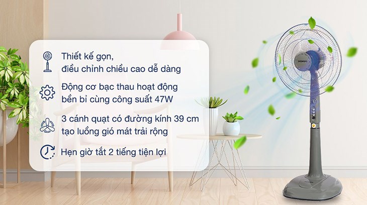 Bạn nên sử dụng xen kẽ máy lạnh với quạt cây Senko DH1600 trong những ngày nắng nóng