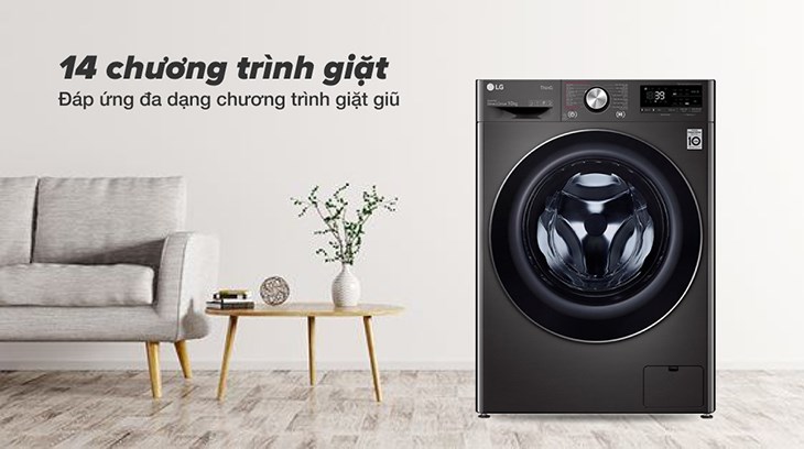 Máy giặt LG Inverter 10 kg FV1410S3B sở hữu chế độ giặt đa dạng nhờ 14 chương trình giặt tiện lợi