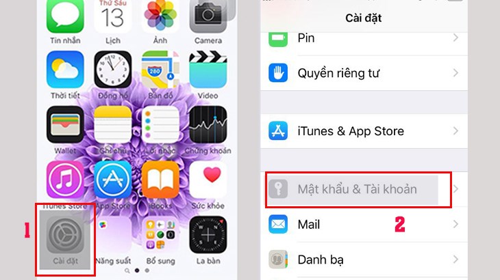 Truy cập vào cài đặt để tiến hành tạo ID Apple