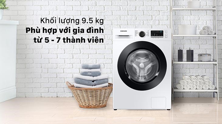 Máy giặt Samsung Inverter 9.5kg WW95T4040CE/SV có hiệu suất hoạt động mạnh mẽ, phù hợp gia đình 5 - 7 thành viên Máy giặt Samsung Inverter 9.5kg WW95T4040CE/SV có hiệu suất hoạt động mạnh mẽ, phù hợp gia đình 5 - 7 thành viên