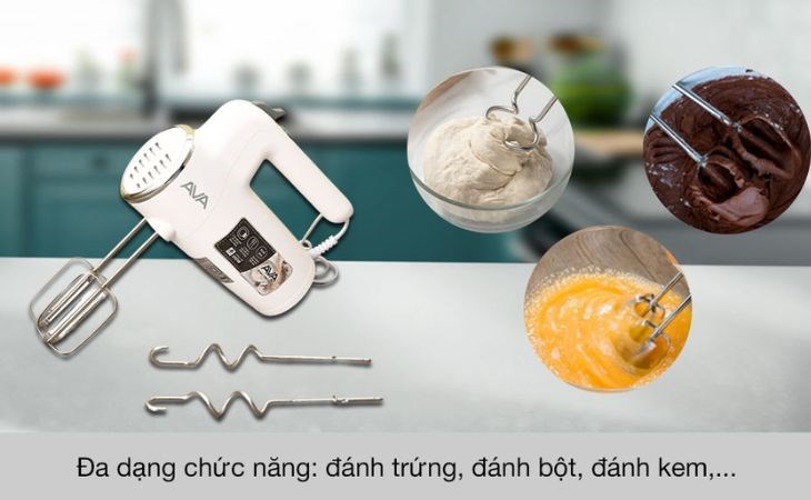 Máy đánh trứng AVA HM9103-GS giúp bạn dễ dàng pha trộn nguyên liệu