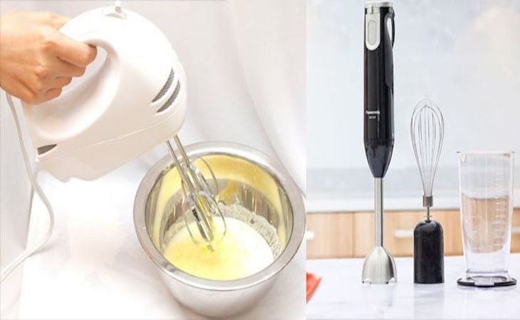 Cả máy đánh trứng và máy xay sinh tố đều giúp tiết kiệm thời gian chuẩn bị món ăn