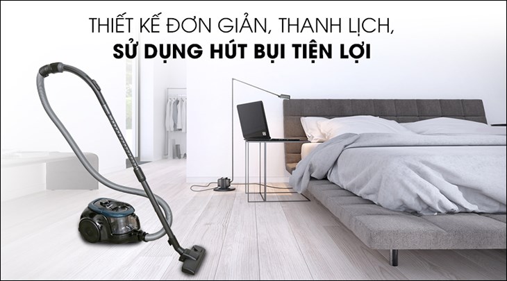 Máy hút bụi dạng hộp Samsung VC18M21M0VN/SV-N có thiết kế nhỏ gọn, phù hợp sử dụng trong gia đình để dọn dẹp vệ sinh