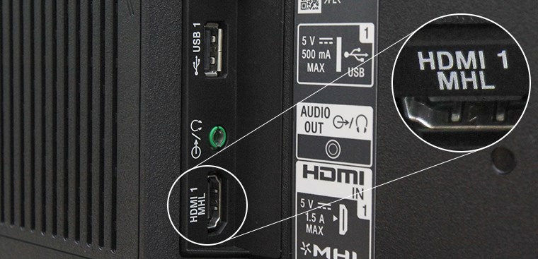Cổng MHL là 1 trong 3 cổng HDMI.