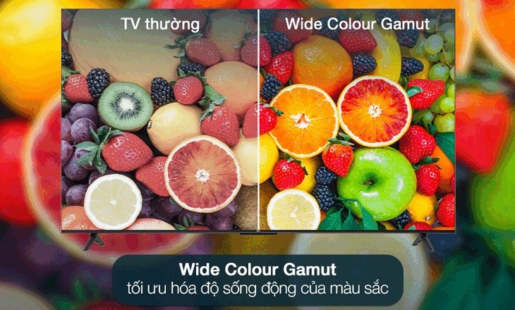 Công nghệ Wide Color Gamut trên Google Tivi TCL 4K 65 inch 65P635 giúp màu sắc hình ảnh trở nên sống động hơn