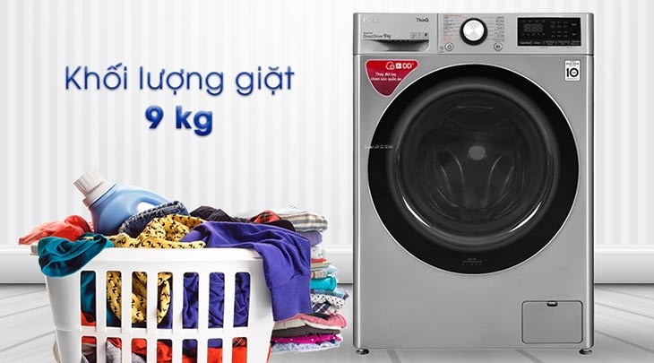 Máy giặt LG Inverter 9 kg FV1409S2V phù hợp với những gia đình có từ 3 - 5 thành viên