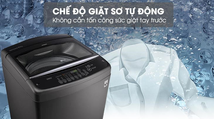 Máy giặt LG Inverter 10.5 kg T2350VSAB không cần giặt tay, tiết kiệm thời gian giặt giũ nhờ chế độ giặt sơ tự động
