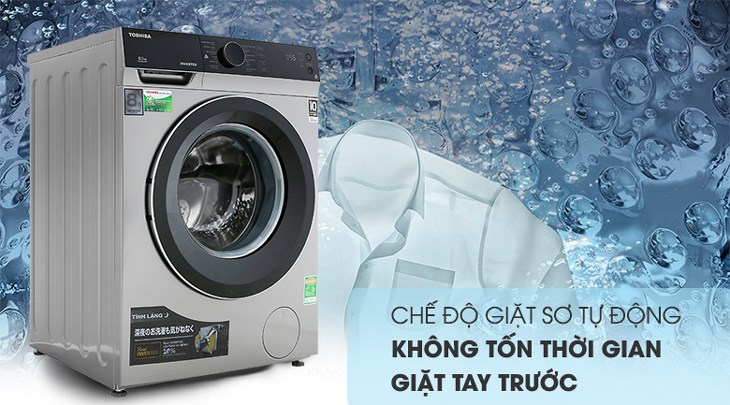 Chế độ giặt sơ tự động trên máy giặt Toshiba mang đến sự tiện dụng cao, tiết kiệm thời gian và công sức