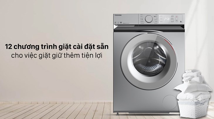 Máy giặt Toshiba inverter 10.5 kg TW-BL115A2V(SS) đáp ứng nhu cầu giặt đa dạng với 12 chương trình giặt cài đặt sẵn