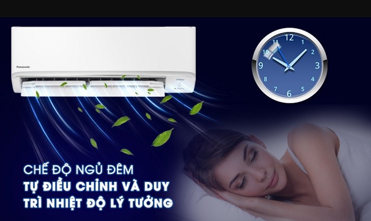 Chế độ ngủ đêm trên máy lạnh 2 chiều Panasonic Inverter 1 HP CU/CS-YZ9WKH-8 tự động tùy chỉnh nhiệt độ để mang lại giấc ngủ ngon cho người dùng