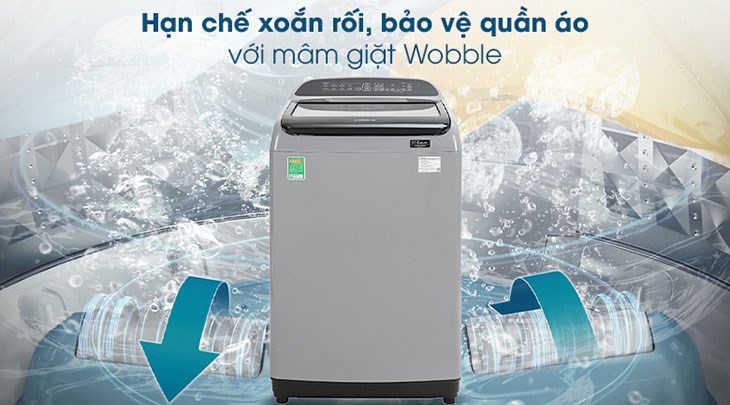 Máy giặt Samsung Inverter 10 kg WA10T5260BY/SV hạn chế xoắn rối, bảo vệ quần áo tốt hơn bằng mâm giặt Wobble