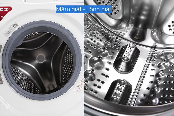 Máy giặt LG Inverter 8.5 kg FV1408S4W có chất liệu lồng giặt bằng thép không gỉ an toàn và chống khuẩn tốt