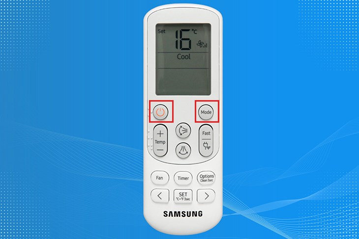 Nhấn nút khởi động điều hòa, nhấn nút MODE liên tục đến khi màn hình remote hiển thị hình bông tuyết