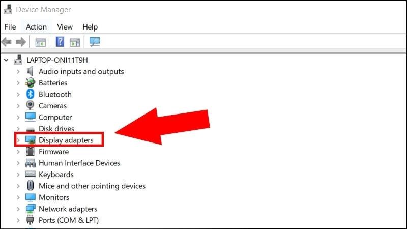 Vào Device Manager > Display adapters