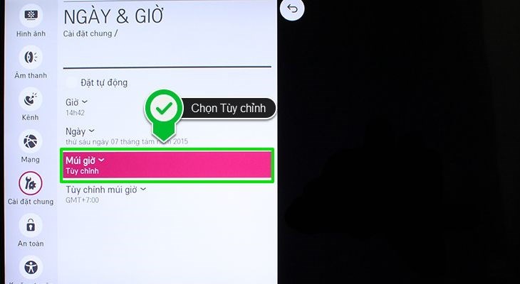 chức năng tùy chỉnh thời gian smart tivi lg