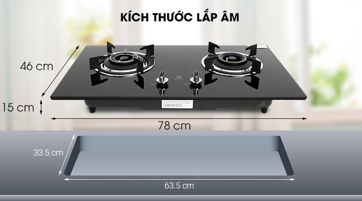 Bếp ga âm Electrolux EHG723BA có thể lắp đặt âm tăng tính thẩm mỹ và diện tích trống cho gian bếp gia đình