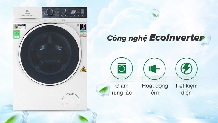 Máy giặt Electrolux Inverter 11 kg EWF1142Q7WB cho hiệu suất giặt tốt và khả năng tiết kiệm điện nước đáng kể nhờ sử dụng động cơ Eco Inverter