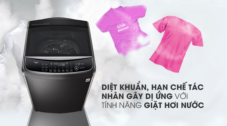 Máy giặt LG Inverter 19 kg TH2519SSAK được trang bị tính năng giặt hơi nước và có giá thành là 15.890.000 đồng (cập nhật tháng 5/2023)