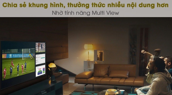 Tính năng Multi View cho phép trình chiếu nhiều nội dung trên Smart Tivi QLED 4K 55 inch Samsung QA55Q65A