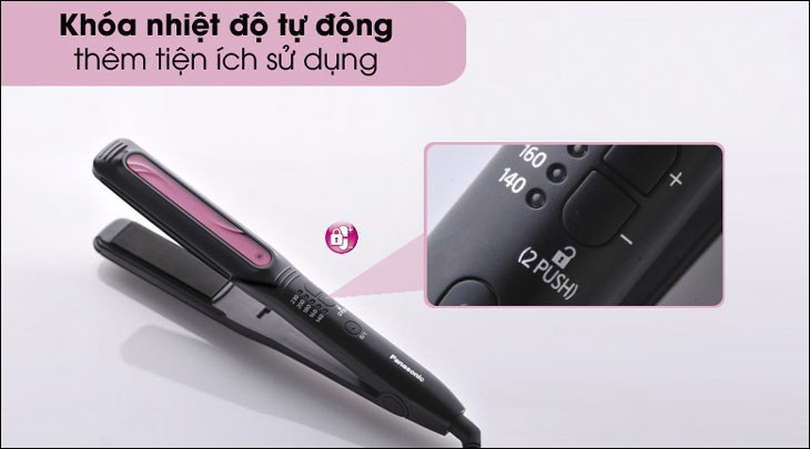 Máy duỗi tóc Panasonic EH-HV52-K645 được tích hợp khóa nhiệt tự động giúp đảm bảo an toàn cho người dùng