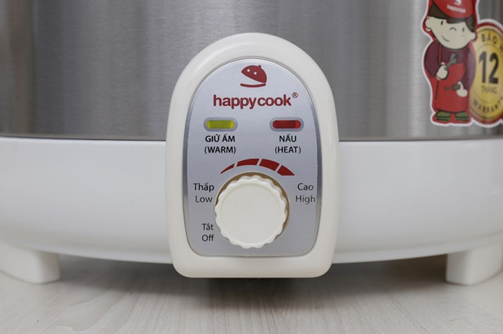 Điều chỉnh nhiệt độ bằng núm vặn đơn giản trên nồi lẩu điện Happycook HCHP-350ST 3.5 lít