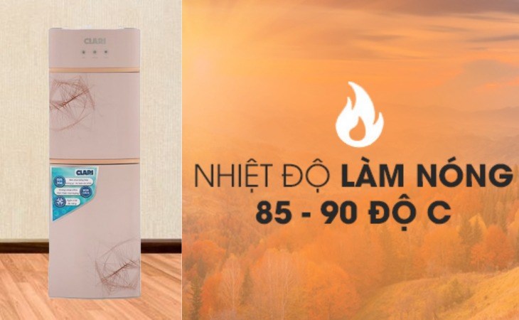 Cây nước nóng lạnh Clari YLR-5L(1010) 520W cho ra nước nóng lên đến 90 độ C, thuận tiện cho việc nấu mì, pha sữa
