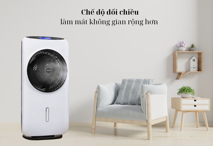 Chế độ đổi chiều của quạt hơi nước giúp tạo sự thông thoáng cho không gian hơn