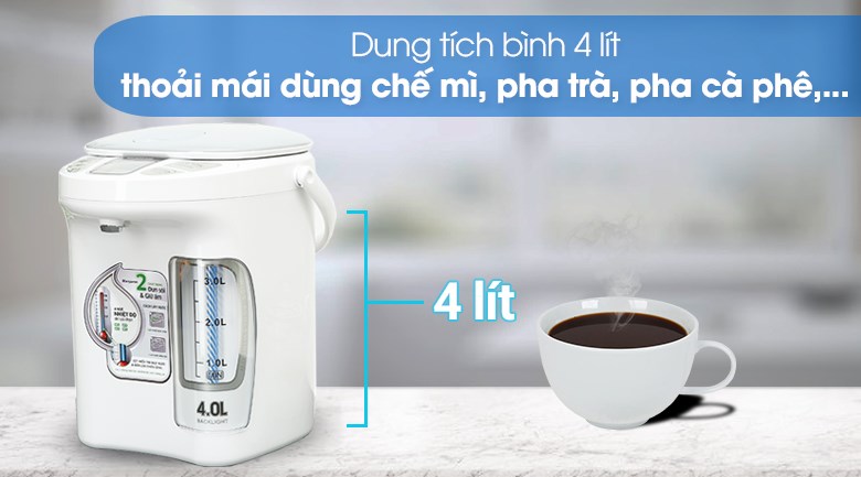 Bình thủy điện Kangaroo KG4K1 4 lít được trang bị bảng điều khiển có màn hình hiển thị LCD dễ dàng theo dõi hoạt động của bình