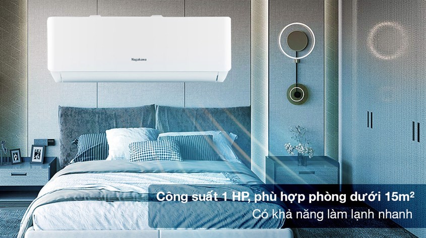 Điều hòa Nagakawa Inverter 1 HP NIS-C09R2T28 là dòng điều hòa 1 chiều, phù hợp cho phòng có diện tích dưới 15m2