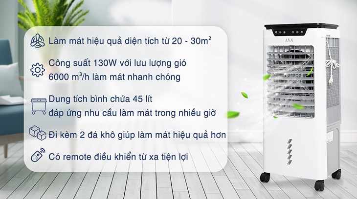 Bạn có thể sử dụng quạt thường kết hợp với Quạt điều hòa AVA RPD-80 để làm mát hiệu quả