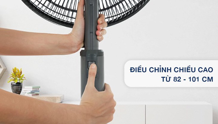Tận dụng chức năng điều chỉnh độ cao của quạt lửng Mitsubishi Electric 3 cánh R16A-GB CY-GY 45W để sử dụng sản phẩm hiệu quả nhất