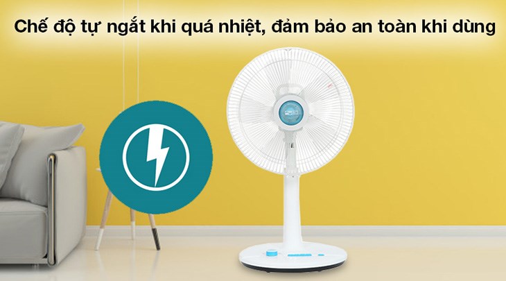 Quạt lửng AC 5 cánh ALF02A145 50W sở hữu tính năng tự ngắt khi quá nhiệt bảo vệ an toàn cho người dùng
