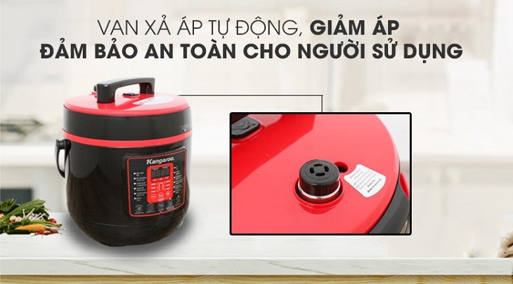 Do được thiết kế để hoạt động tự động nên người dùng không thể điều chỉnh van an toàn của nồi áp suất Kangaroo KG6P2 6 lít