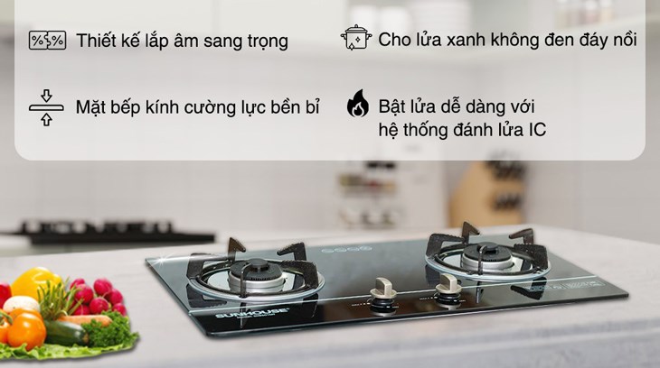 Bếp ga âm Sunhouse SHB501MT của thương hiệu Sunhouse uy tín đến từ Việt Nam được bảo hành chính hãng 2 năm