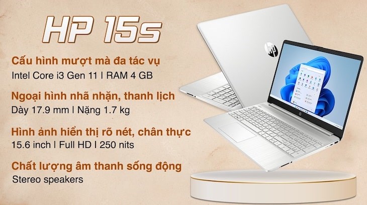 Laptop HP 15s fq2662TU i3 1115G4/4GB/256GB/Win11 (6K795PA) với giá bán 12.890.000 đồng (giá cập nhật tháng 2/2023, có thể thay đổi theo thời gian)