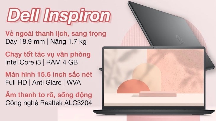 Laptop Dell Inspiron 15 3511 i3 1115G4/4GB/256GB/Office H&S/Win11 (P112F001CBL) với giá bán 12.690.000 đồng (giá cập nhật tháng 2/2023, có thể thay đổi theo thời gian) là lựa chọn phù hợp về mặt tài chính lẫn hiệu năng và cấu hình cho đại đa số nhu cầu người dùng