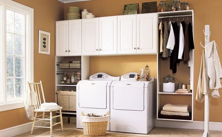 Separate laundry and storage room