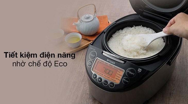 Nồi cơm điện Cao tần Tiger 1 lít JKT-D10V được tích hợp chế độ Eco giúp tiết kiệm điện