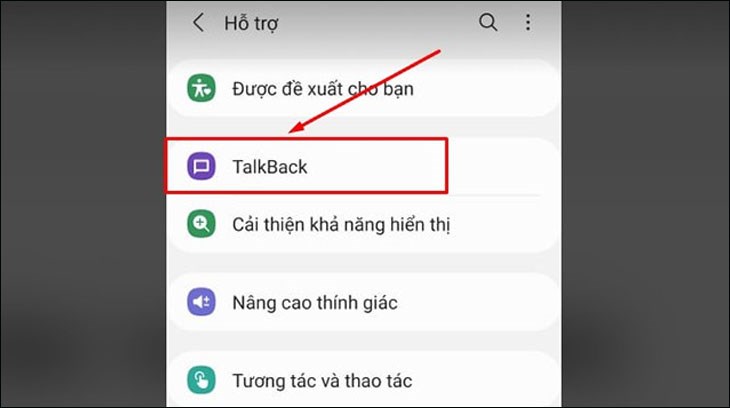 Chọn TalkBack