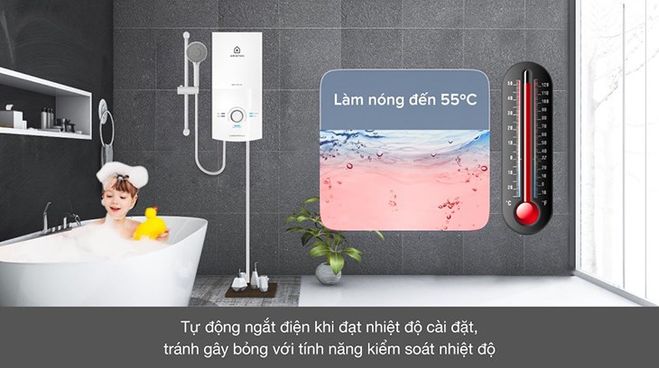 Cảm biến lưu lượng nước trên máy nước nóng trực tiếp Ariston 4500W AURES PREMIUM 4.5P PEARL giúp ngăn ngừa nước quá nóng và hạn chế tối đa tình trạng cháy nổ