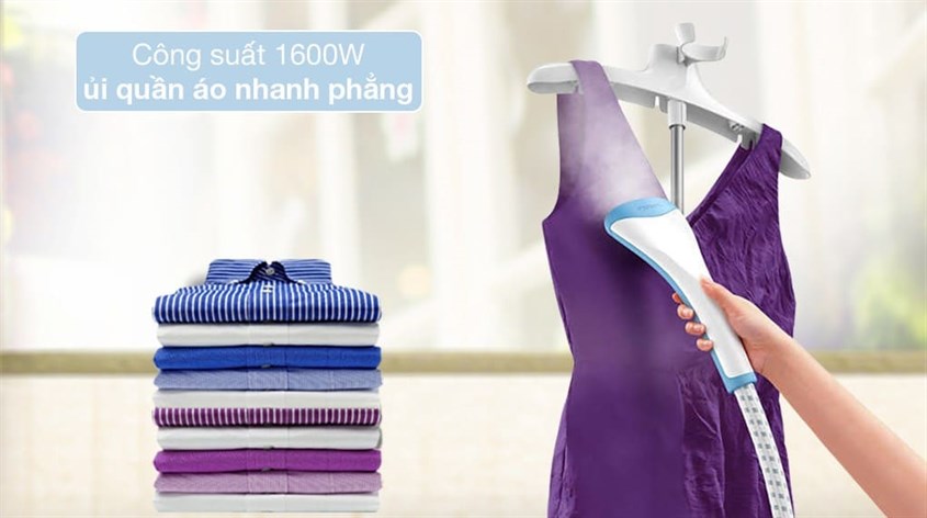Bàn ủi hơi nước đứng Philips GC482/29 1600W có công suất khá lớn và ủi quần áo nhanh phẳng Bàn ủi hơi nước đứng Philips GC482/29 1600W có công suất khá lớn và ủi quần áo nhanh phẳng