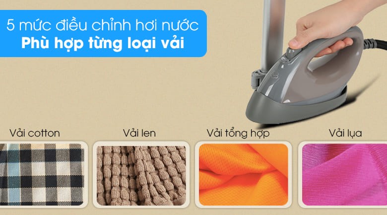 Bàn ủi hơi nước đứng Kangaroo KG-75B11 2180W được thiết lập nhiều mức điều chỉnh hơi nước cho các loại vải quần áo khác nhau Bàn ủi hơi nước đứng Kangaroo KG-75B11 2180W được thiết lập nhiều mức điều chỉnh hơi nước cho các loại vải quần áo khác nhau