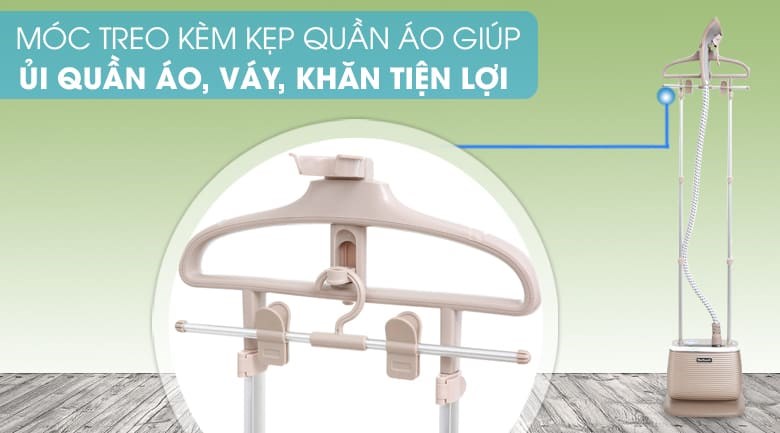 Bàn ủi hơi nước đứng BlueStone GSB-3951 1900W có đi kèm móc treo giúp bạn ủi quần áo thêm nhanh gọn, thuận tiện Bàn ủi hơi nước đứng BlueStone GSB-3951 1900W có đi kèm móc treo giúp bạn ủi quần áo thêm nhanh gọn, thuận tiện