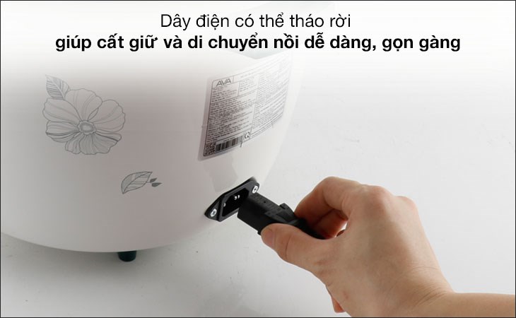 Nồi cơm điện nắp rời có thiết kế nhỏ gọn, tiện dụng khi di chuyển